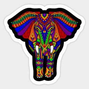 Rainbow Elephant Art Sticker